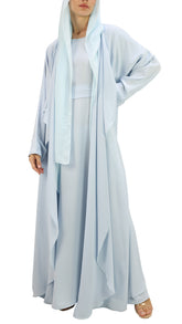 Premium Korean Nida Kimono Front Open with Inner Abaya